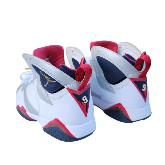 Jordan 7 Retro Olympic 304775-135 White Metallic Red Sneakers Shoes Size 9.5 - Picture 6 of 11